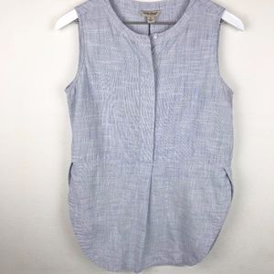 Lucky Brand |  Blue Cross Hatch Textured Top